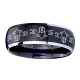8mm-Irish-Claddagh-Dome-Brushed-Black-2-Tone-Tungsten-Carbide-Promise-Ring