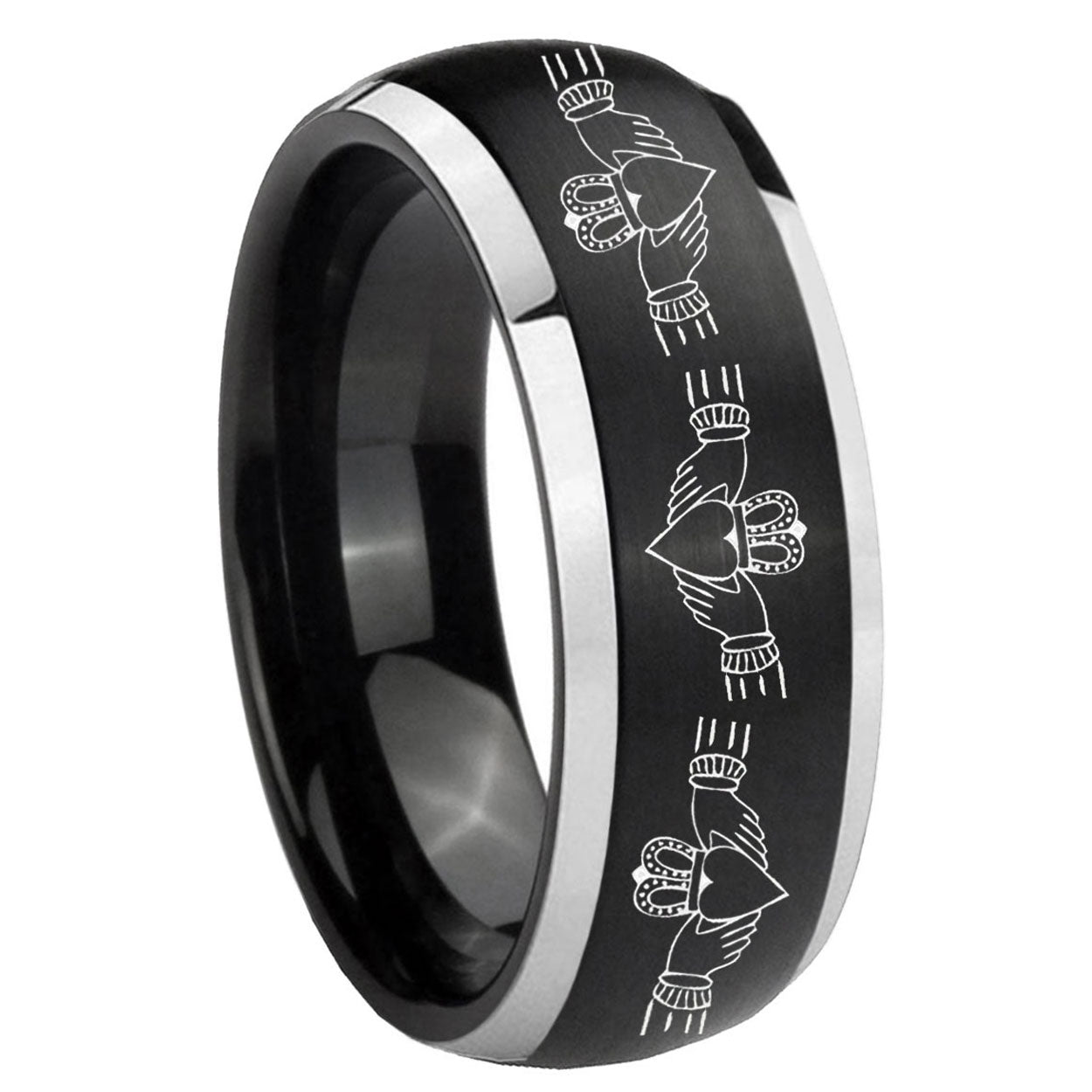 Multiple Christian Cross Tungsten Carbide His And Hers Ring