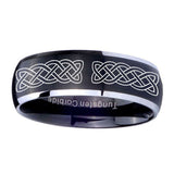 8mm-Celtic-Knot-Dome-Brushed-Black-2-Tone-Tungsten-Carbide-Bands-Ring