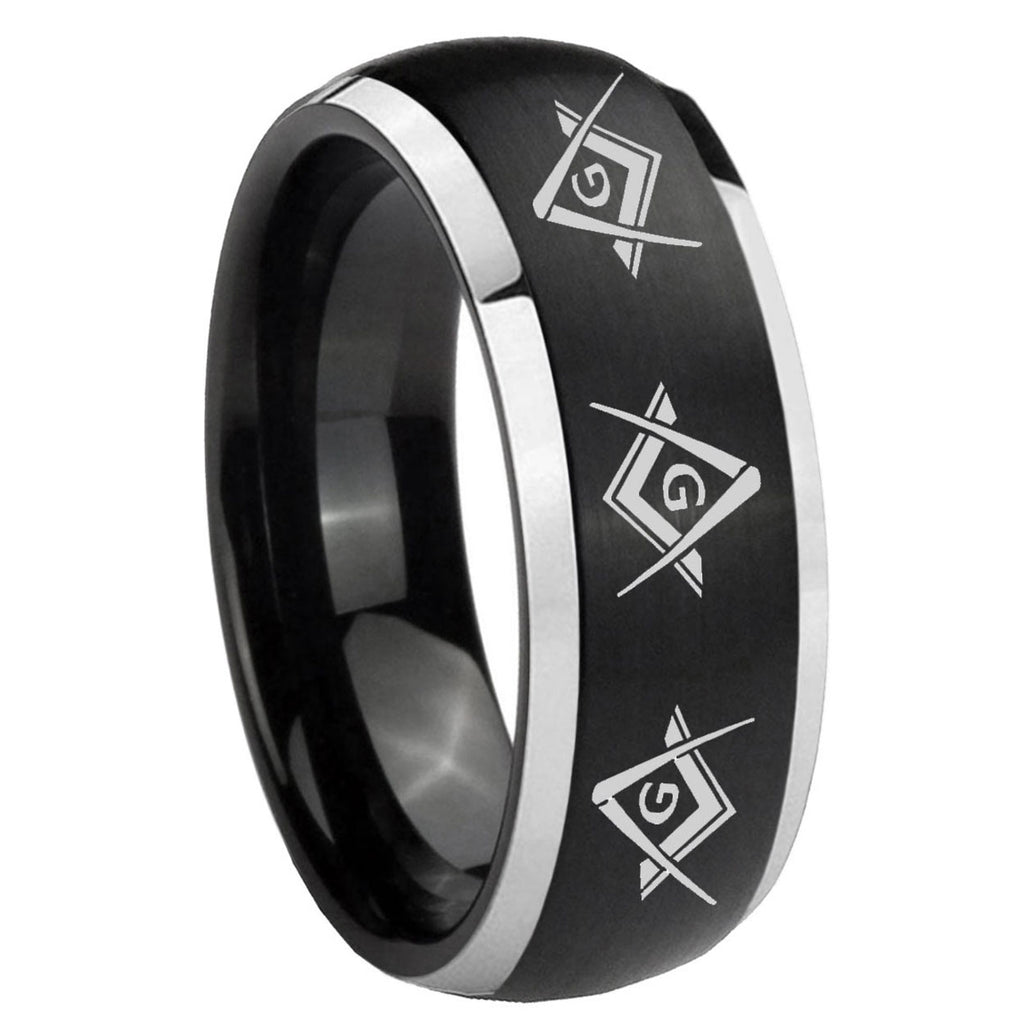 Flat Christian Cross Tungsten Carbide Engagement Ring Set