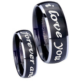 8mm-I-Love-You-Forever-and-ever-Dome-Brushed-Black-2-Tone-Tungsten-Engraved-Ring
