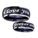 8mm-I-Love-You-Forever-and-ever-Dome-Brushed-Black-2-Tone-Tungsten-Engraved-Ring
