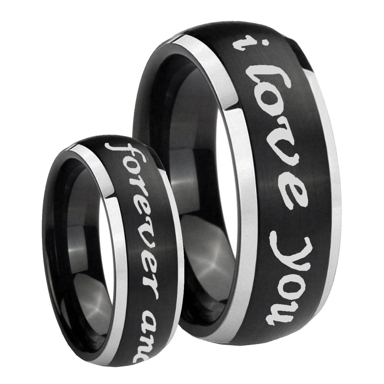 Multiple Christian Cross Tungsten Carbide Bridal Ring Sets