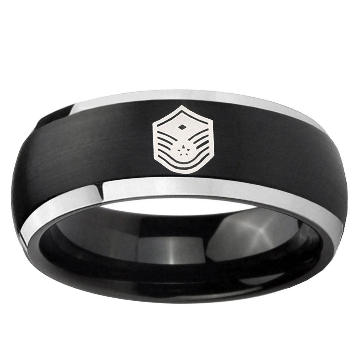 5mm Chief Master Sergeant Vector Dome Black 2 Tone Tungsten Band