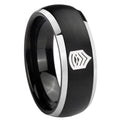 8mm Army Sergeant Major Dome Black 2 Tone Tungsten Ring