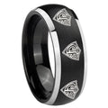 8mm Multiple CTR Dome Brushed Black 2 Tone Tungsten Ring