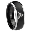8mm Seeing Eye of God Dome Brush Black Engraved Men Bands