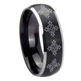 8mm-Multiple-Crosses-Dome-Brushed-Black-2-Tone-Tungsten-Men's-Wedding-Ring