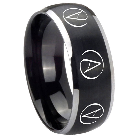 8mm-Atheist-Design-Dome-Brushed-Black-2-Tone-Tungsten-Bands-Ring