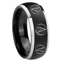 8mm Atheist Design Dome Brushed Black 2 Tone Tungsten Bands