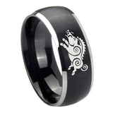 8mm-Wild-Boar-Dome-Brushed-Black-2-Tone-Tungsten-Custom-Mens-Ring