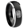 8mm Masonic 32 Degree Freemason Dome Black 2 Tone Tungsten Ring