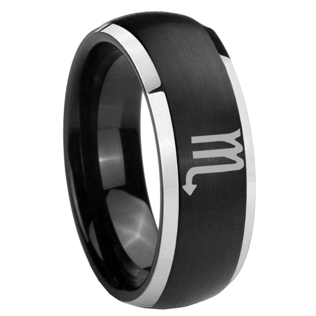 Taurus Horoscope Tungsten Carbide Wedding Band Set