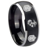 8mm-Marine-Chief-Master-Sergeant--Dome-Brushed-Black-2-Tone-Tungsten-Rings-for-Men