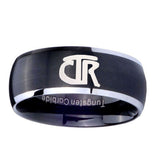 8mm-CTR-Dome-Brushed-Black-2-Tone-Tungsten-Carbide-Custom-Ring-for-Men