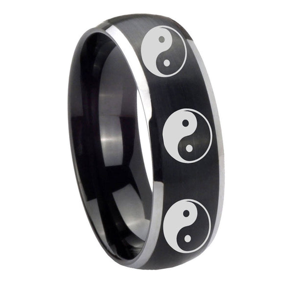 8mm-Multiple-Yin-Yang-Dome-Brushed-Black-2-Tone-Tungsten-Anniversary-Ring