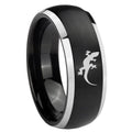 8mm Lizard Dome Brushed Black 2 Tone Tungsten Custom Ring