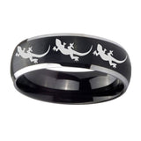 8mm-Multiple-Lizard-Dome-Brushed-Black-2-Tone-Tungsten-Carbide-Anniversary-Ring