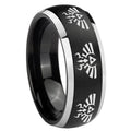 8mm Multiple Zelda Skyward Sword Dome Black 2 Tone Tungsten Ring