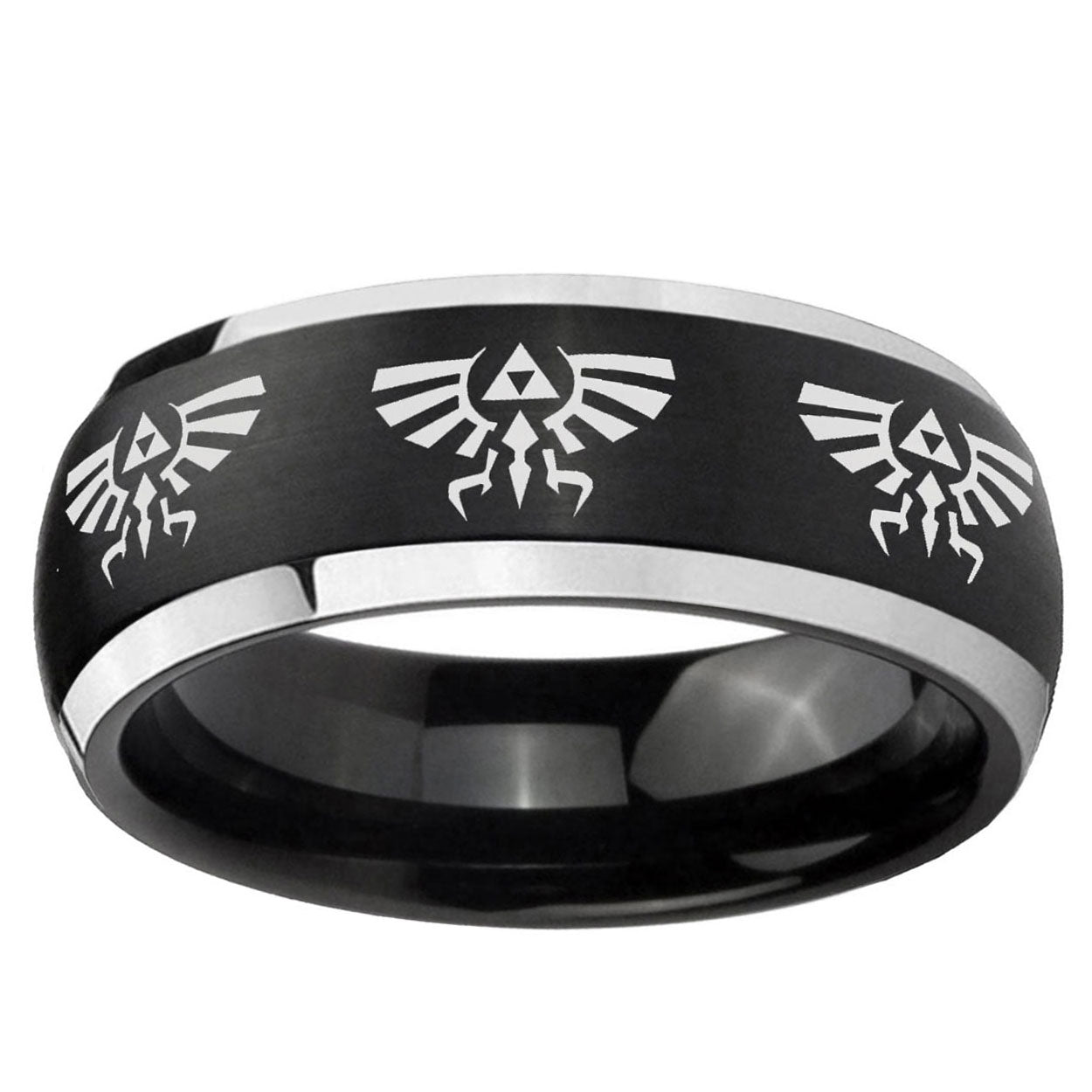 5mm Multiple Zelda Skyward Sword Dome Black 2 Tone Tungsten Ring