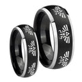 Multiple Zelda Skyward Sword Dome Brushed Black 2 Tone Tungsten Bridal Band Set