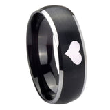 8mm-Heart-Dome-Brushed-Black-2-Tone-Tungsten-Carbide-Men's-Promise-Rings