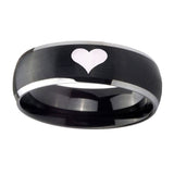 8mm-Heart-Dome-Brushed-Black-2-Tone-Tungsten-Carbide-Men's-Promise-Rings