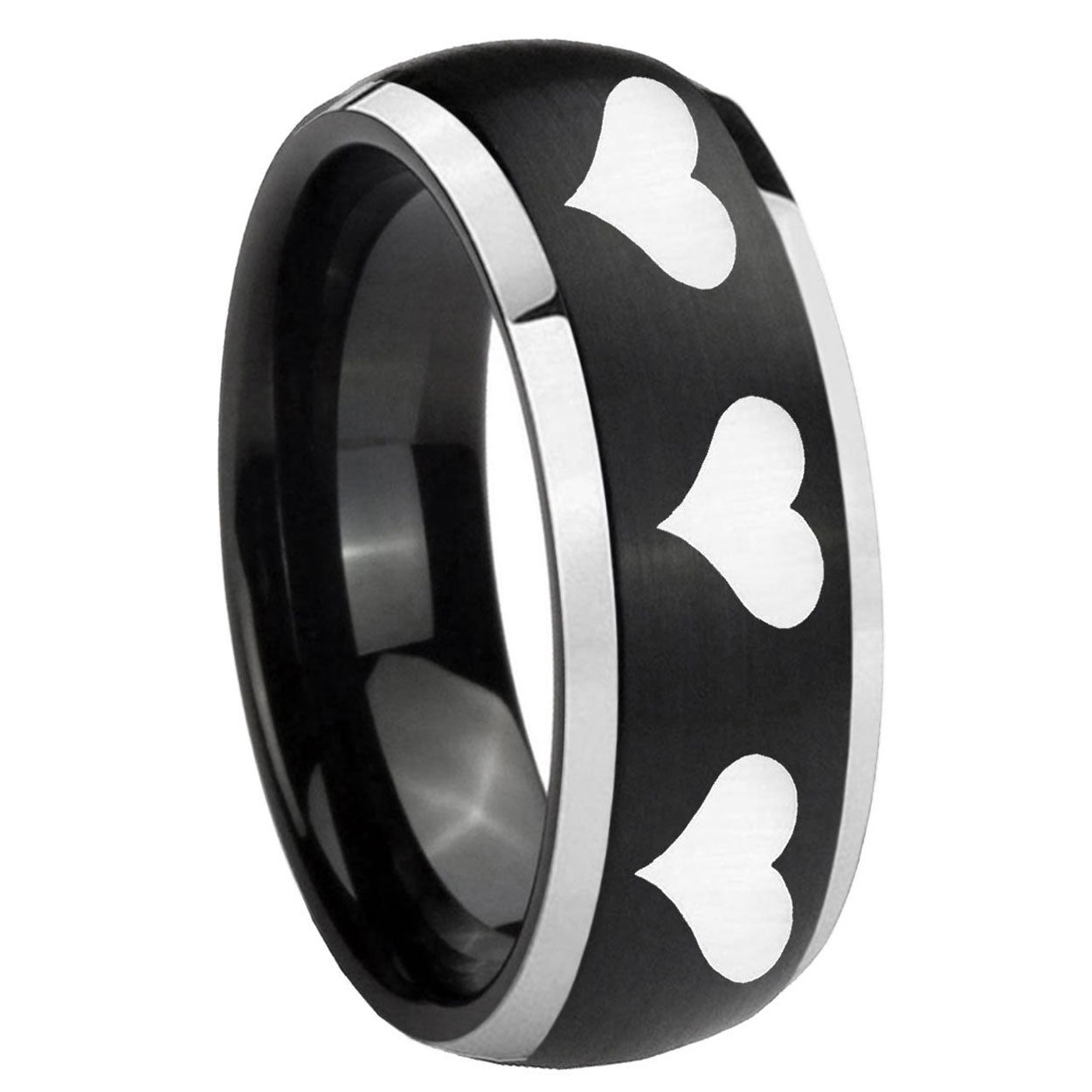 Multiple Heart Tungsten Carbide Promise Ring Set
