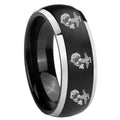 8mm Multiple Marine Dome Brushed Black 2 Tone Tungsten Bands