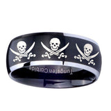 8mm-Multiple-Skull-Pirate-Dome-Brushed-Black-2-Tone-Tungsten-Wedding-Band-Ring