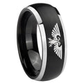 8mm Aquila Dome Brushed Black 2 Tone Tungsten Promised Ring