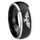 His Hers Aquila Dome Brushed Black 2 Tone Tungsten Men's Promise Rings Set