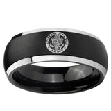 5, 8mm U.S. Army Dome Brushed Black 2 Tone Tungsten Ring