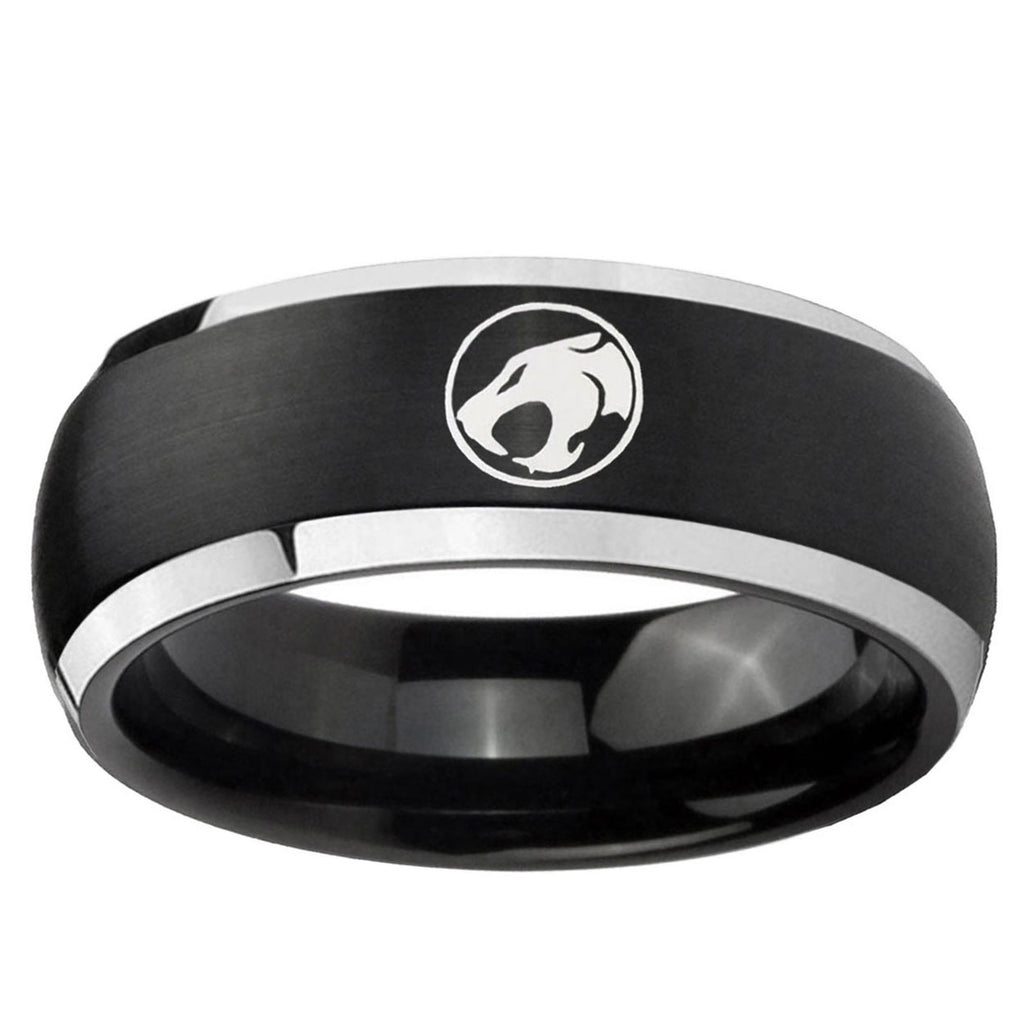 5mm Thundercat Dome Brushed Black 2 Tone Tungsten Ring