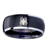 8mm-Spiderman-Dome-Brushed-Black-2-Tone-Tungsten-Carbide-Wedding-Engraving-Ring