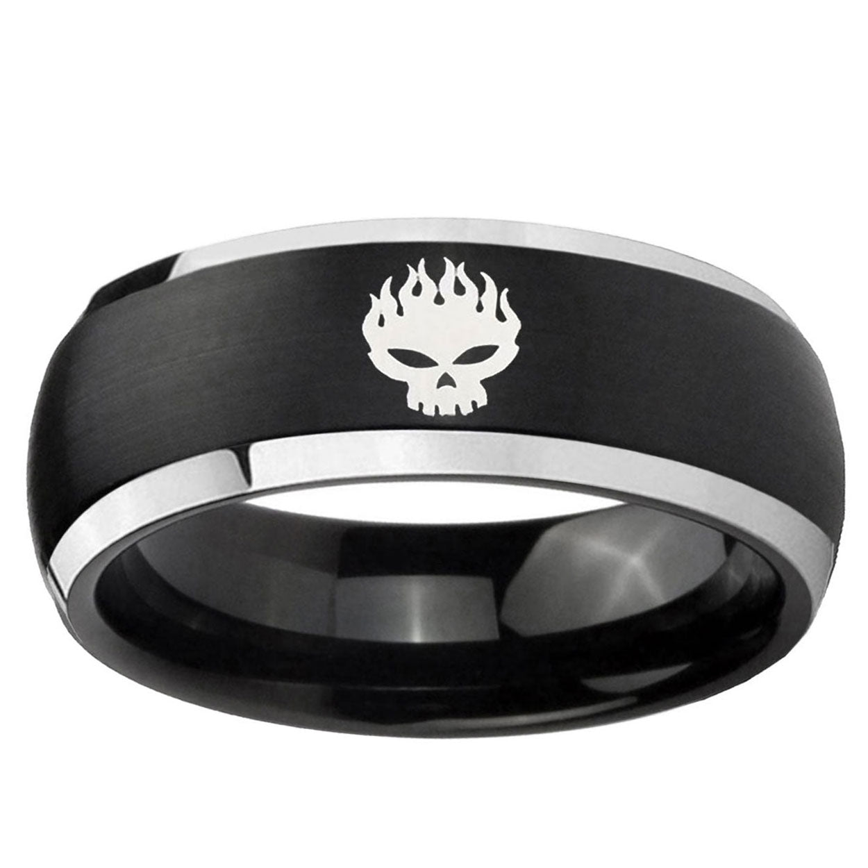 5mm Offspring Dome Brushed Black 2 Tone Tungsten Ring