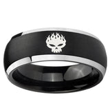 5, 8mm Offspring Dome Brushed Black 2 Tone Tungsten Carbide Custom Ring for Men