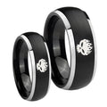 OffspRing Dome Brushed Black 2 Tone Tungsten Couple Band Set
