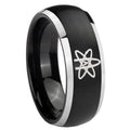 8mm American Atheist Dome Brushed Black 2 Tone Tungsten Ring