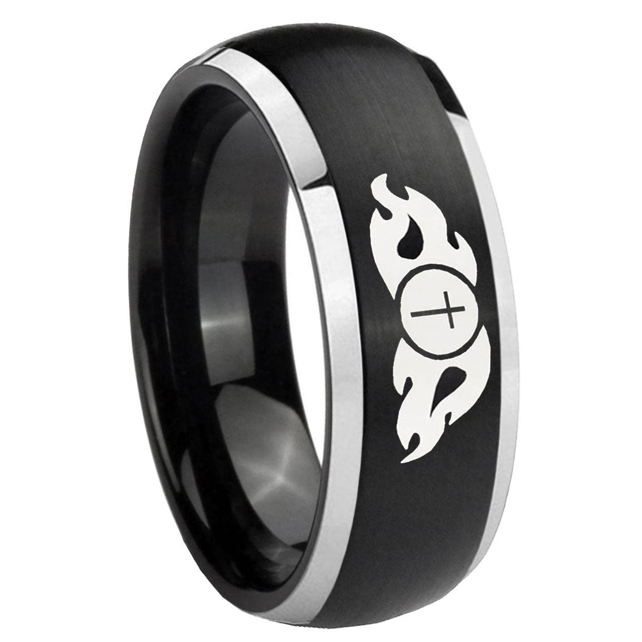 Atheist Design Tungsten Carbide Wedding Set Ring