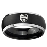 5, 8mm GI Joe Eagle Dome Brushed Black 2 Tone Tungsten Ring