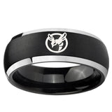 5, 8mm Honey Bee Dome Brushed Black 2 Tone Tungsten Ring