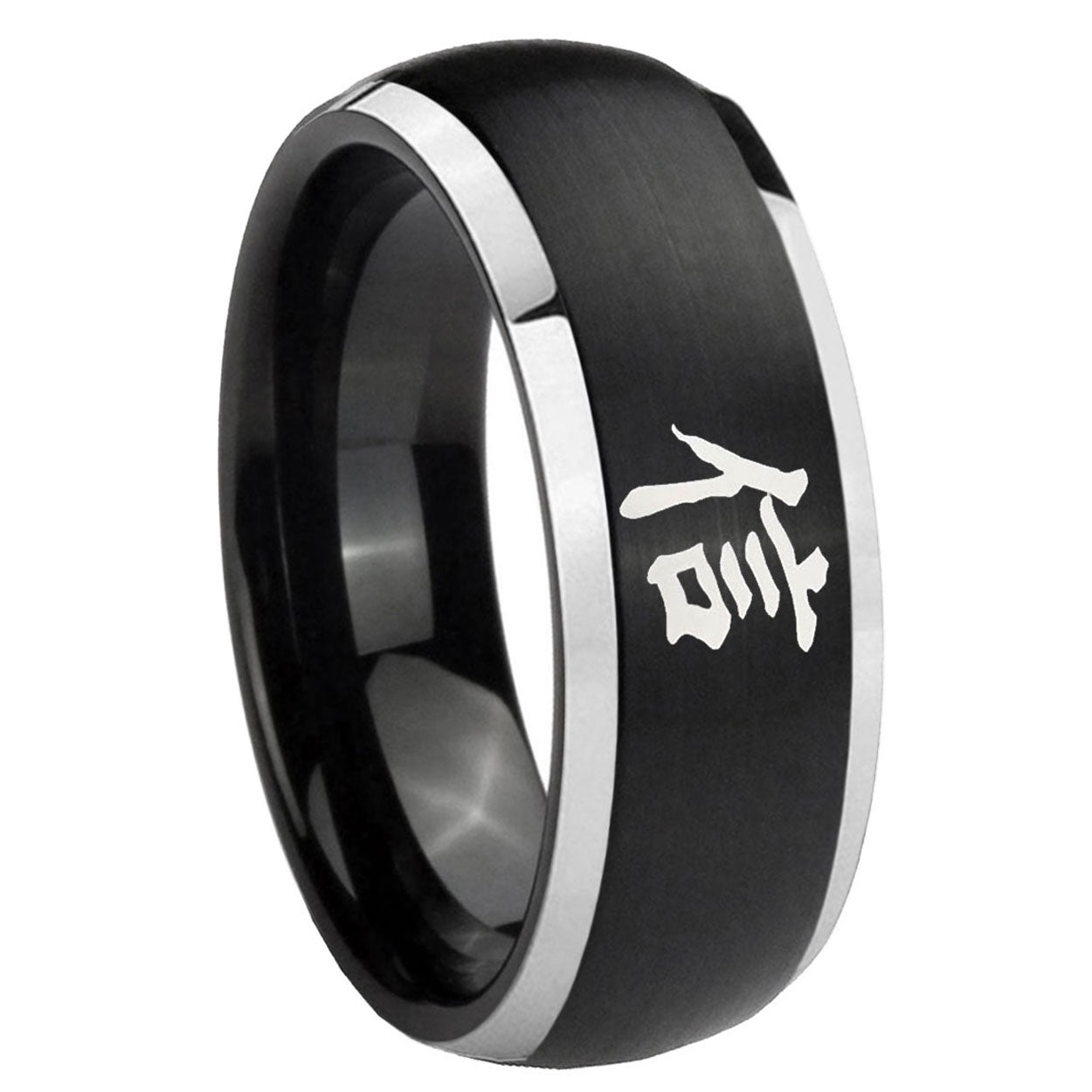 Masonic 32 Triangle Freemason Tungsten Carbide Mens Set Ring