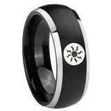8mm Magic The Gathering Dome Brushed Black 2 Tone Tungsten Men's Wedding Ring