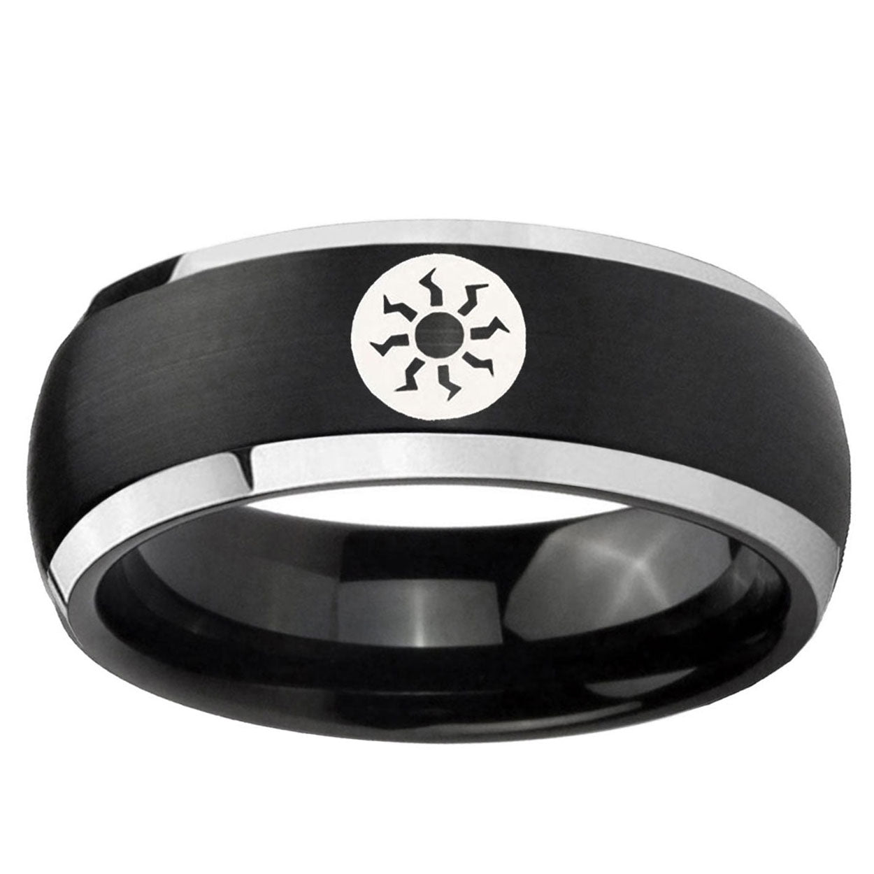 5mm Magic The Gathering Dome Black 2 Tone Tungsten Ring