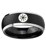 5, 8mm Magic The Gathering Dome Brushed Black 2 Tone Tungsten Ring