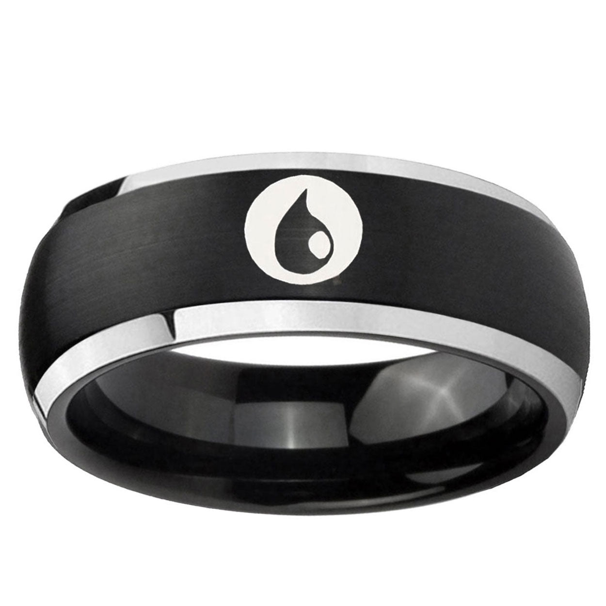 5mm Magic Gathering Dome Brushed Black 2 Tone Tungsten Band
