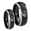 Mario Boo Ghost Dome Brushed Black 2 Tone Tungsten His and Hers