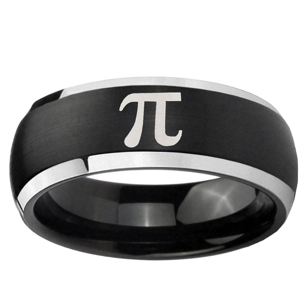 5mm Math Pi Dome Brushed Black 2 Tone Tungsten Promised Band