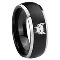 8mm Maximal Dome Brushed Black 2 Tone Tungsten Men's Ring